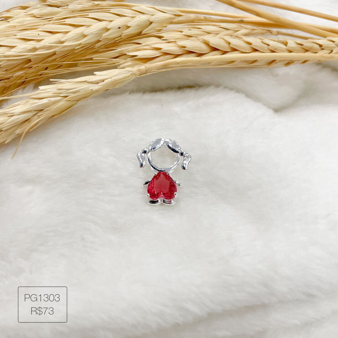 Pingente De Menina Ruby Prateado